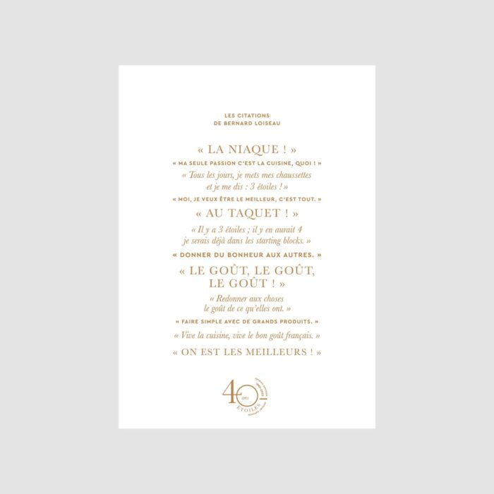 Affiche 40 ans Citations Bernard Loiseau
