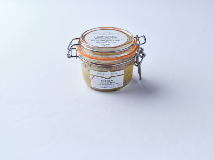 Foie gras d'oie entier aux bourgeons de cassis